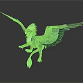 Teal Fantasy Game Movie Character With Large Wings White Head And Scales