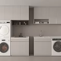 Modern washing machine cabinet 3d model