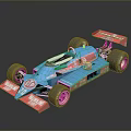 Number 36 Blue Red Vintage Racing Car Model With Marlboro Logo And Gold Wheels