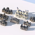 European Style Architecture Models With Various Styles Spires Domes And Intricate Facades