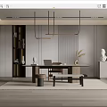 Modern Study Study Study Tea Room 3d model
