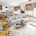Modern Living Room Interior With Sofa Coffee Table TV Plant And Accent Chair