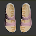Pink Double Strap Sandals With Comfortable Lightweight Casual Wear Sole Design