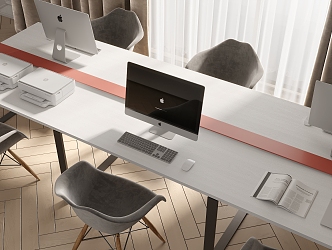 Office desk and chair combination 3d model