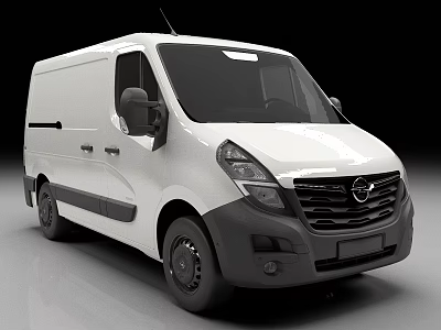 White Opel Commercial Van With Modern Front Design And Black Accents 3d model