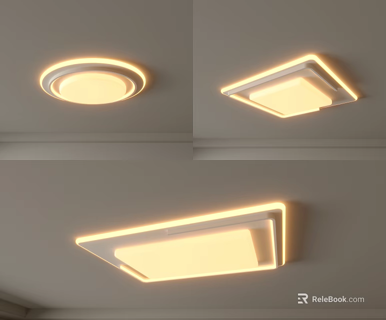 Modern Ceiling Lights With Various Shapes And Illumination 3d model