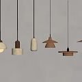 Modern Pendant Lights With Various Wooden And Stone Design Elements Hanging