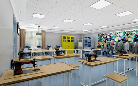 Modern Classroom Clothing Classroom 3d model
