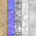 Natural Stone Wall Textures With Various Colors And Circular Close Up Patterns 3d model