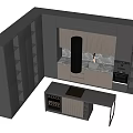 Modern Simple Cabinet Combination Open Kitchen Dining Island Table 3d model