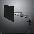 Modern Adjustable Monitor Stand With Metal Arm And Desk Mount Design