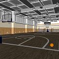 Modern Basketball Gymnasium Sports Stadium Basketball Rack Basket Basketball Indoor Basketball Gymnasium Flag 3d model