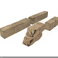 Light Brown Natural Stone Blocks With Different Shapes For Construction Decorative Use
