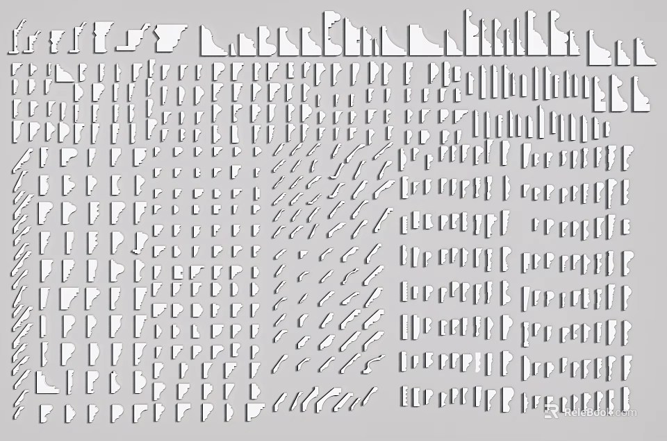 Various Gypsum Cornice Designs For Interior Decoration And Home Styling 3d model 