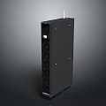 Black Vertical Computer Server Chassis With Multiple Ports And External Antenna