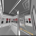 Hip Hop Dance Locker Room Interior With Clothing Racks And Modern Design Elements
