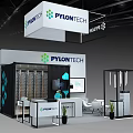 PYLONTECH Exhibition Booth With Energy Storage Product Display Cabinets Reception Desk And Screen