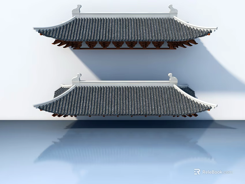 Traditional Chinese Style Sofa Coffee Table Set With Wooden Design And Classic Elements 3d model 