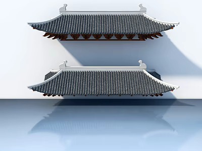 Traditional Chinese Style Sofa Coffee Table Set With Wooden Design And Classic Elements 3d model