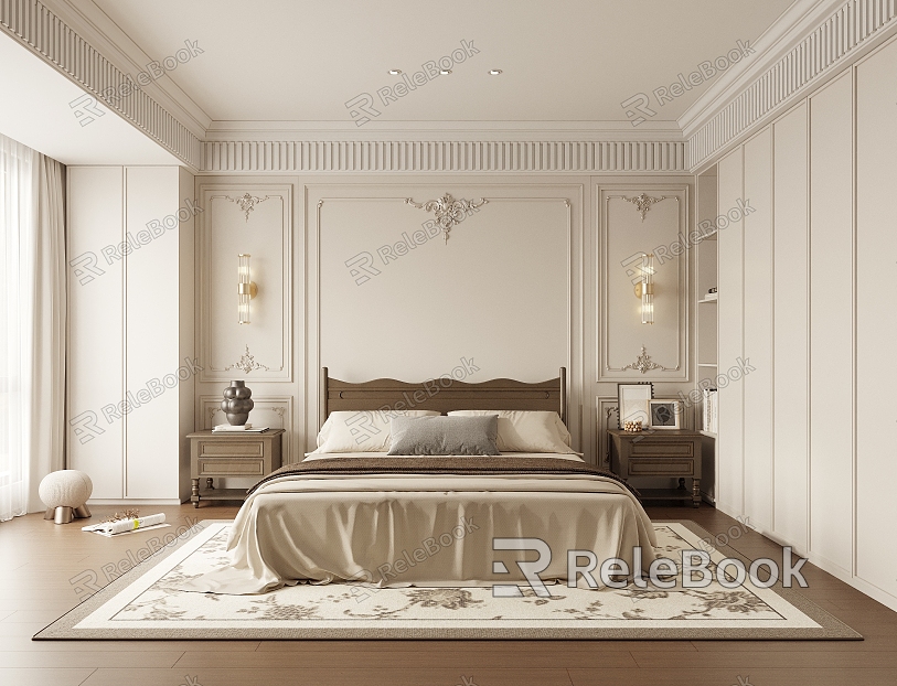 French Bedroom American Bedroom Double Bed Master Bedroom Second Bedroom Middle French Middle Bedroom model