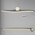 Modern Pendant Lights With Long Strip Design Circular Accent And Ring Detail
