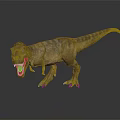 Detailed 3D Tyrannosaurus Rex Dinosaur Character With Open Mouth And Textured Skin