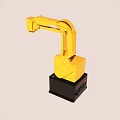 Industrial Equipment Yellow Robot Arm With Black Base And Mechanical Structure Design