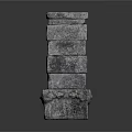 Ancient Stone Architectural Structure With Stacked Layered Blocks And Carved Base Details