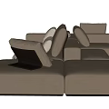 Poliform Westside modern combination multi-person sofa pillow module sofa tofu block sofa double-sided sofa 3d model