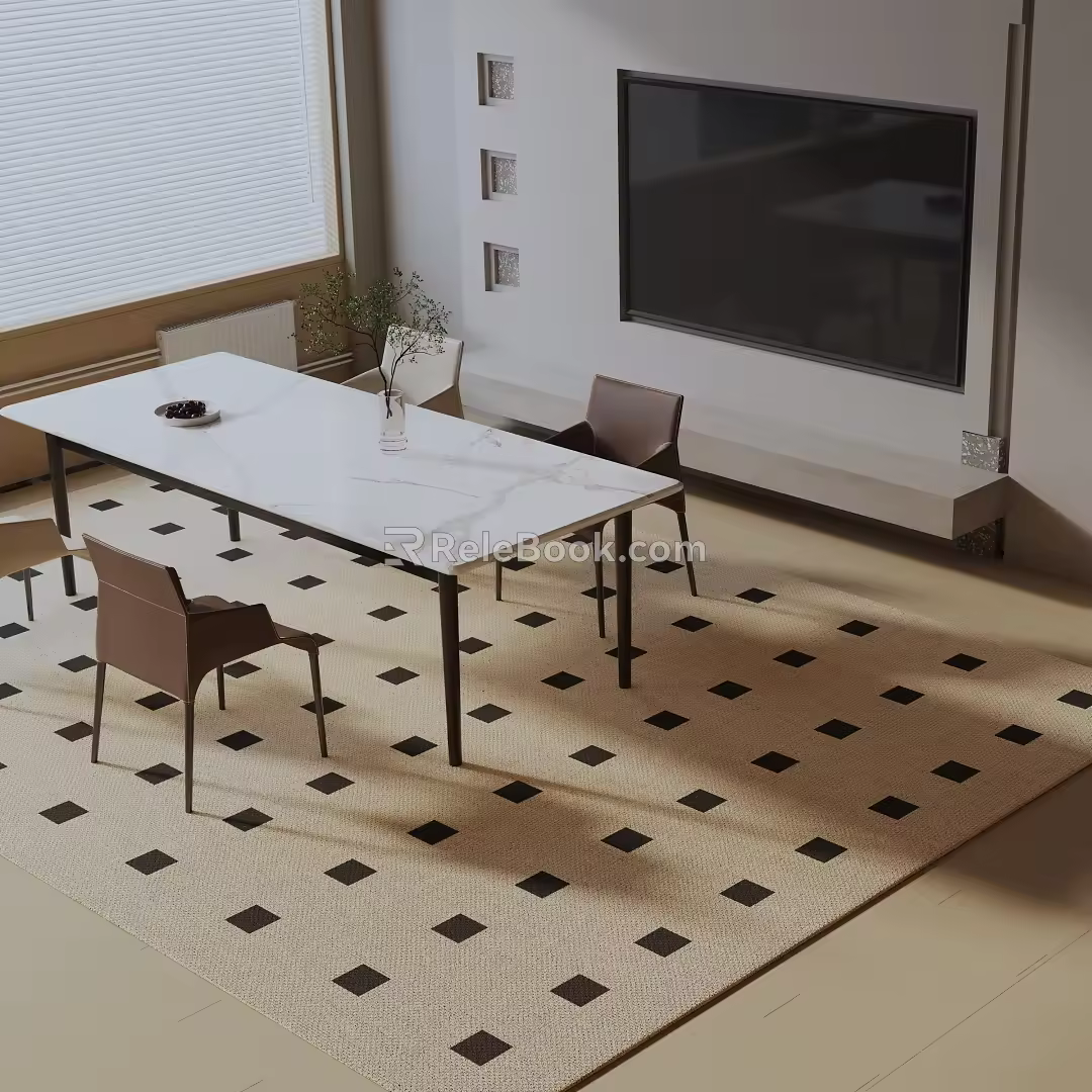 Modern table combination 3d model