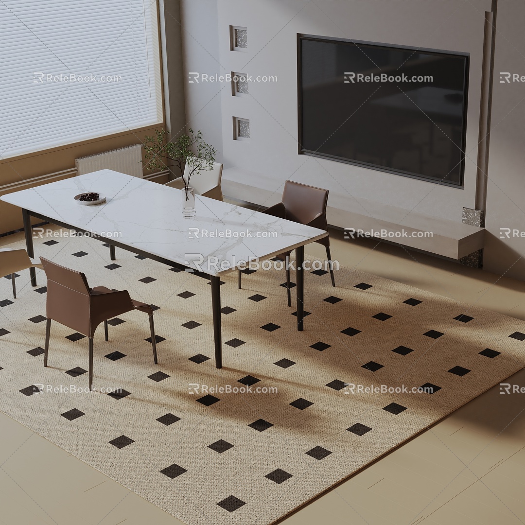 Modern table combination 3d model