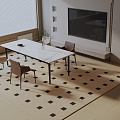 Modern table combination 3d model