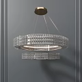 Elegant Crystal Chandelier With Double Layer Circular Diamond Pattern For Modern Interior 3d model