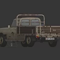 Vintage Rusted Truck Featuring Luggage Blue Gas Canisters Folding Chair and Rolled Blanket
