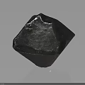 Dark Geometric Polyhedron Object With Shiny Metallic Surface And Textured Edges 3d model