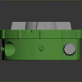 Green Round Hardware Tool Component With White Cross Center Design