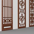 Elegant Traditional Chinese Wooden Room Dividers With Intricate Geometric Patterns