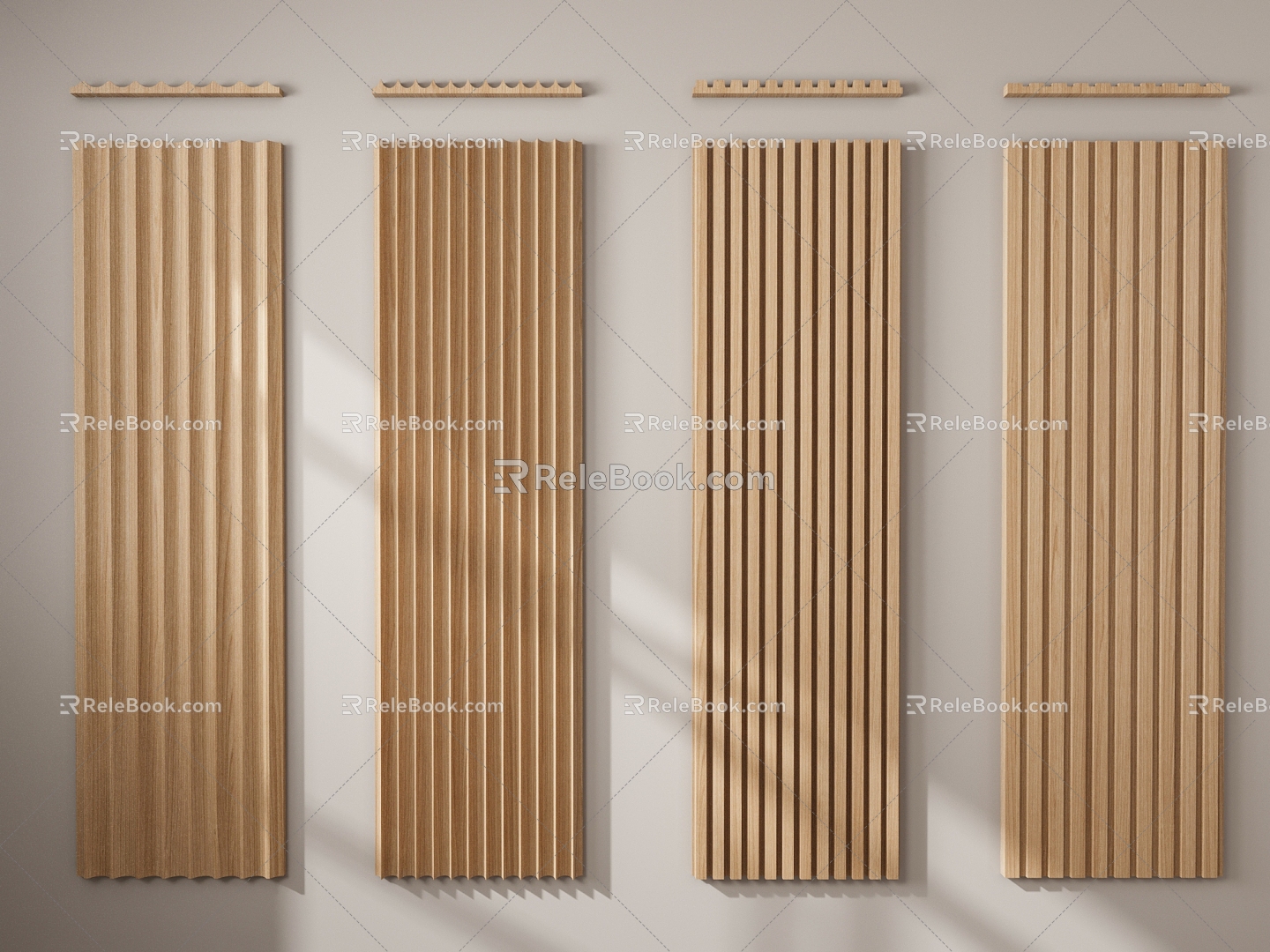 Modern wall panel wood veneer acoustic panel 3d model