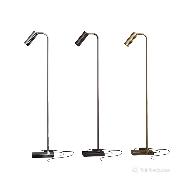 Modern Slim Design Floor Lamps in Three Different Colors for Home Decor 3d model 