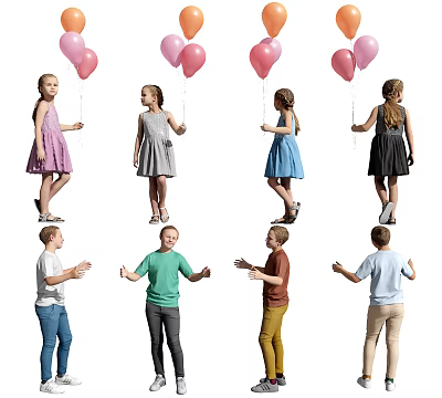 Modern multiplayer child character 3d model