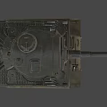Vintage Military Vehicle Tank Featuring Cannon Barrel Tracks And 837 Marking Design
