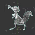 Cartoon Squirrel Character With Large Teeth Brown Ears Yellow Body Standing On Black Background