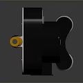 Industrial Black Metal Mechanical Component With Gear Yellow Part And Bolts