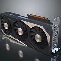 High Performance Graphics Card With Three Cooling Fans And Black Silver Design