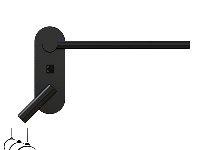 Minimalist Black Wall Sconce With Long Arm Design For Modern Home Decor 3d model