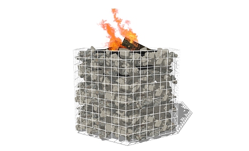 modern stove gabion 3d model