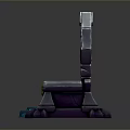 Glowing Blue Throne With Spiked Decorations Stone Base And Yellow Accents