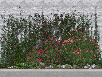 Modern Vine Plant Wall Rose Vine Rose 3d model