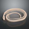 Detailed Snake Skeleton In Coiled Spiral Shape With Light Beige Hue And Smooth Texture