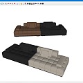 Modern Multiplayer Sofa Leather Sofa 3d model